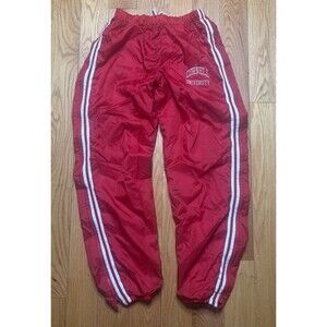 Cornell University Rennoc Nylon Joggers Track Pants Men's Large Red Drawstring